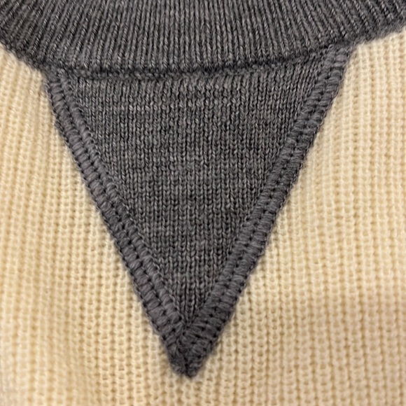 DANIEL CREMIEUX 100% EXTRA FINE MERINO WOOL XXL SWEATER TWO TONE GREY AND CREAM - Picture 4 of 9
